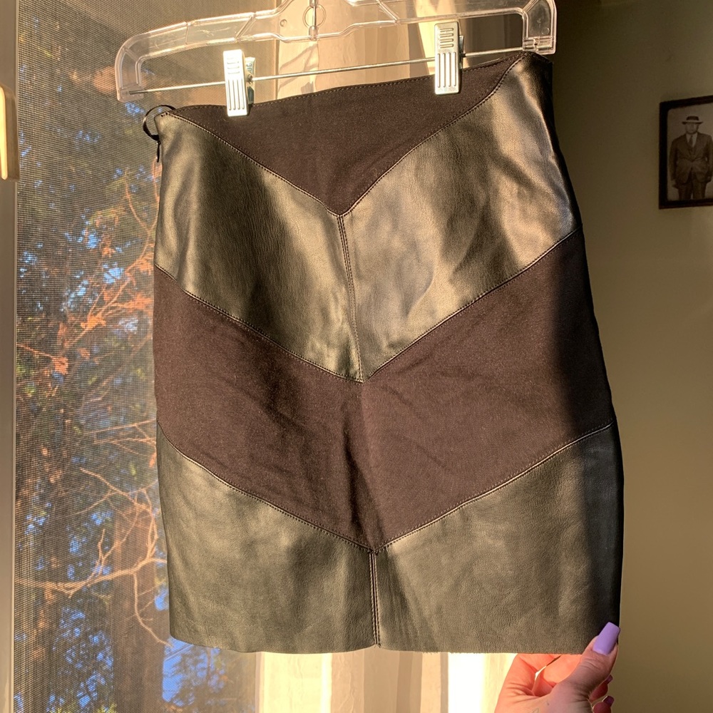 ONLY Mini Skirt with Faux Leather Panels